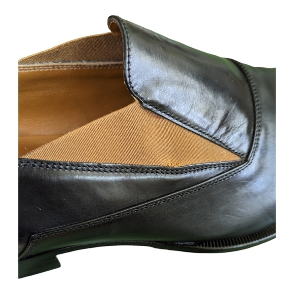 Alexander McQueen Black Leather Tan Elastic Square Toe Loafers Size 8.5-9 Sharp! main image 10